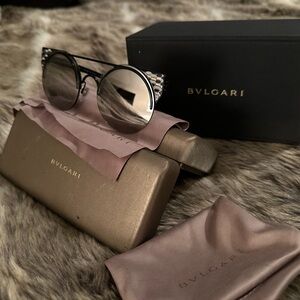 BVLGARI Sunglasses BV6088 Women's Sunglasses Black/Light Grey Mirror Silver 54